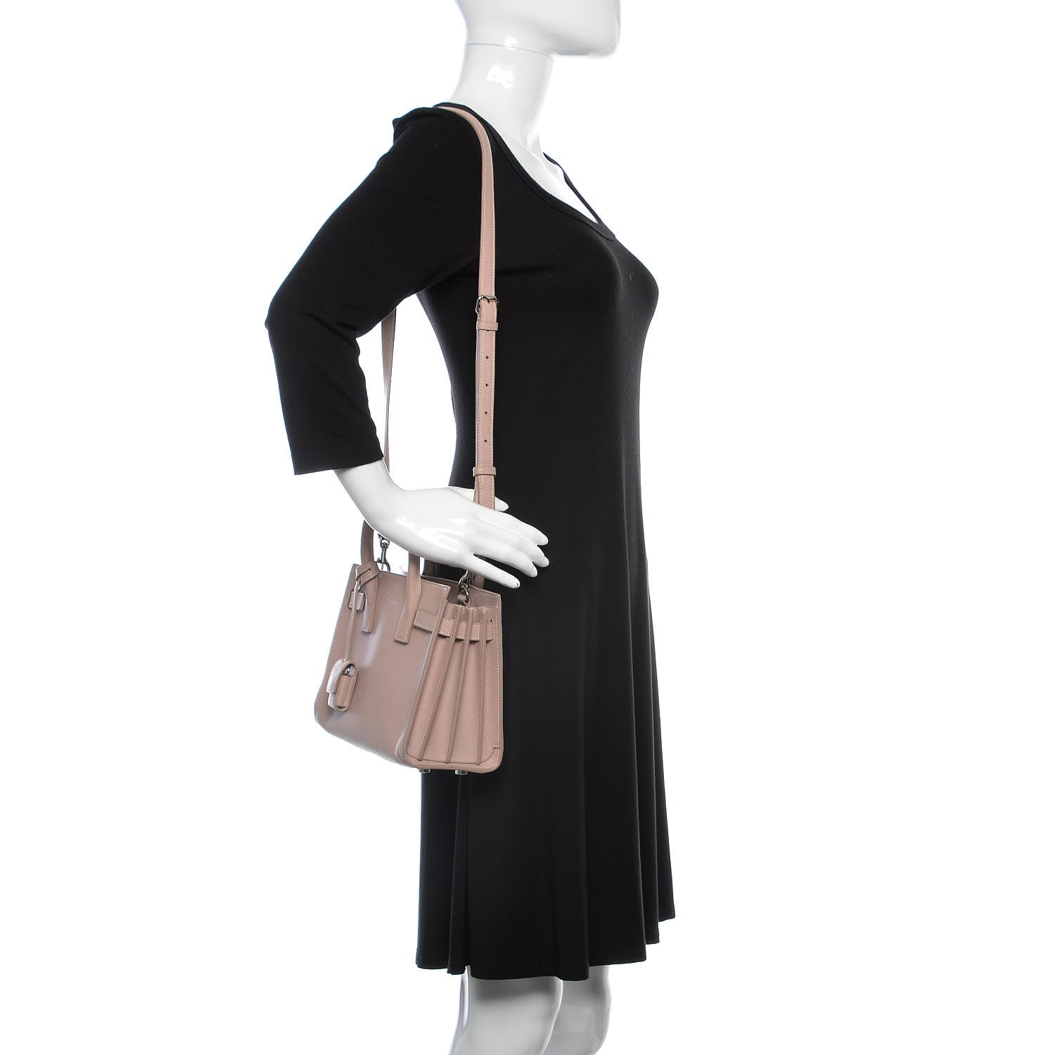 Saint Laurent Grained Calfskin Nano Sac De Jour Antique Rose 3 of 13