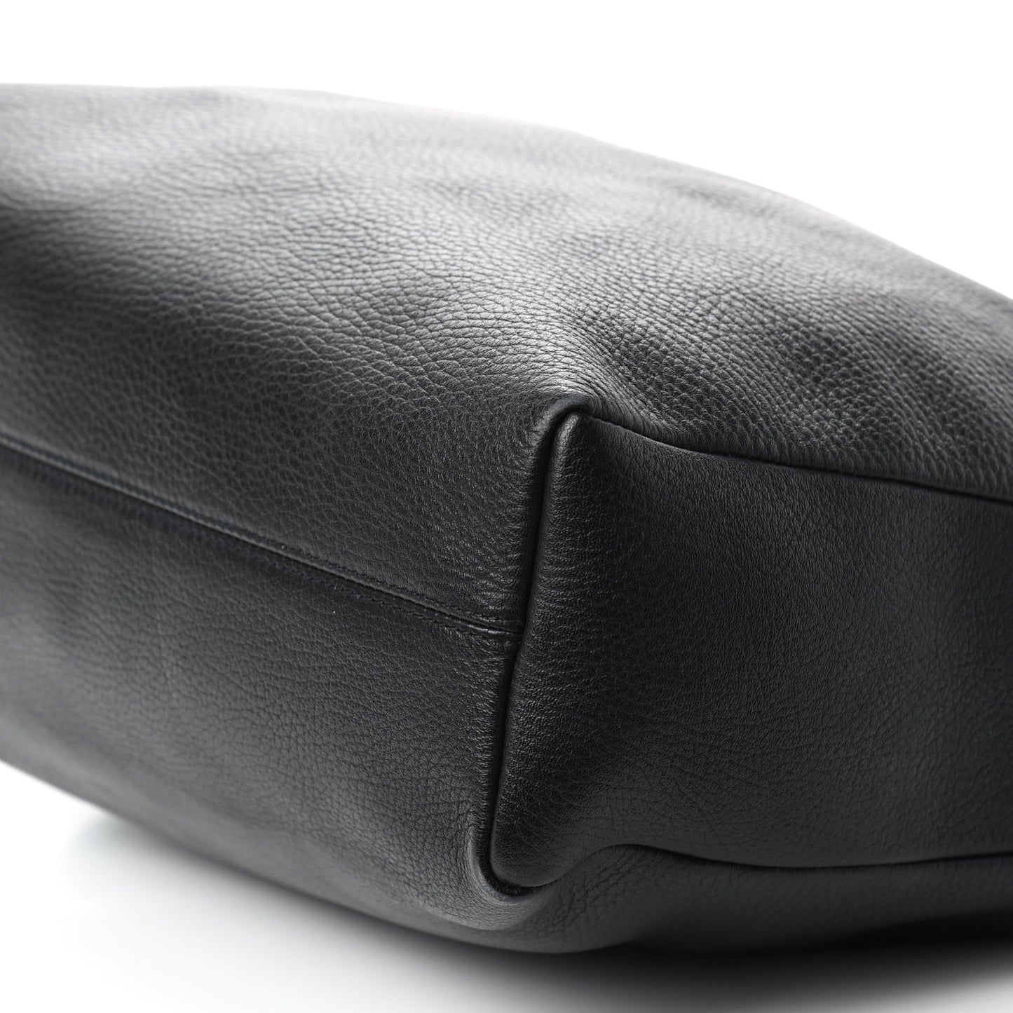 Grainy Leather Calfskin Hobo Black
