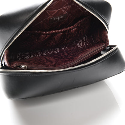 Chanel Lambskin Quilted Large Curvy Pouch Cosmetic Case Black 5 of 7
