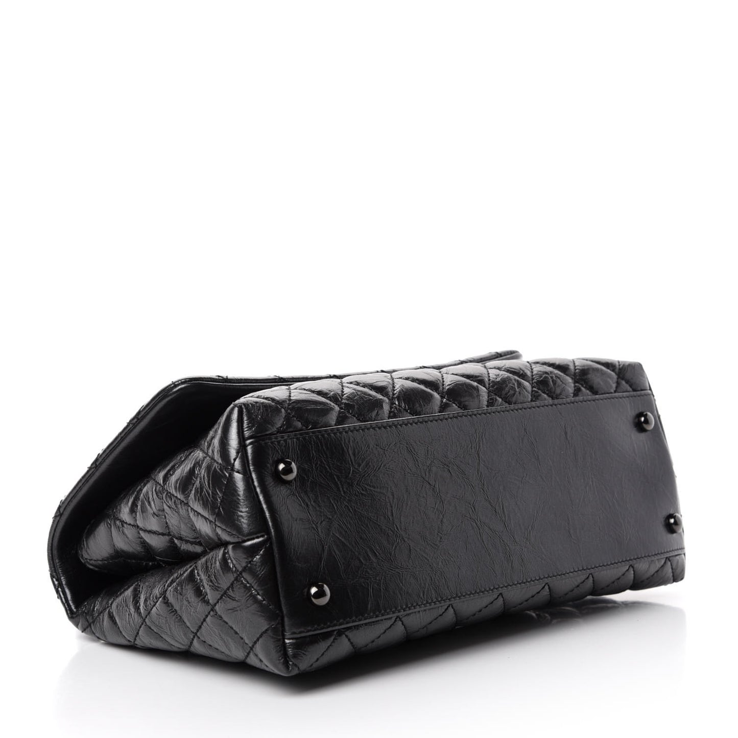 Aged Calfskin Quilted Small Coco Handle Flap So Black