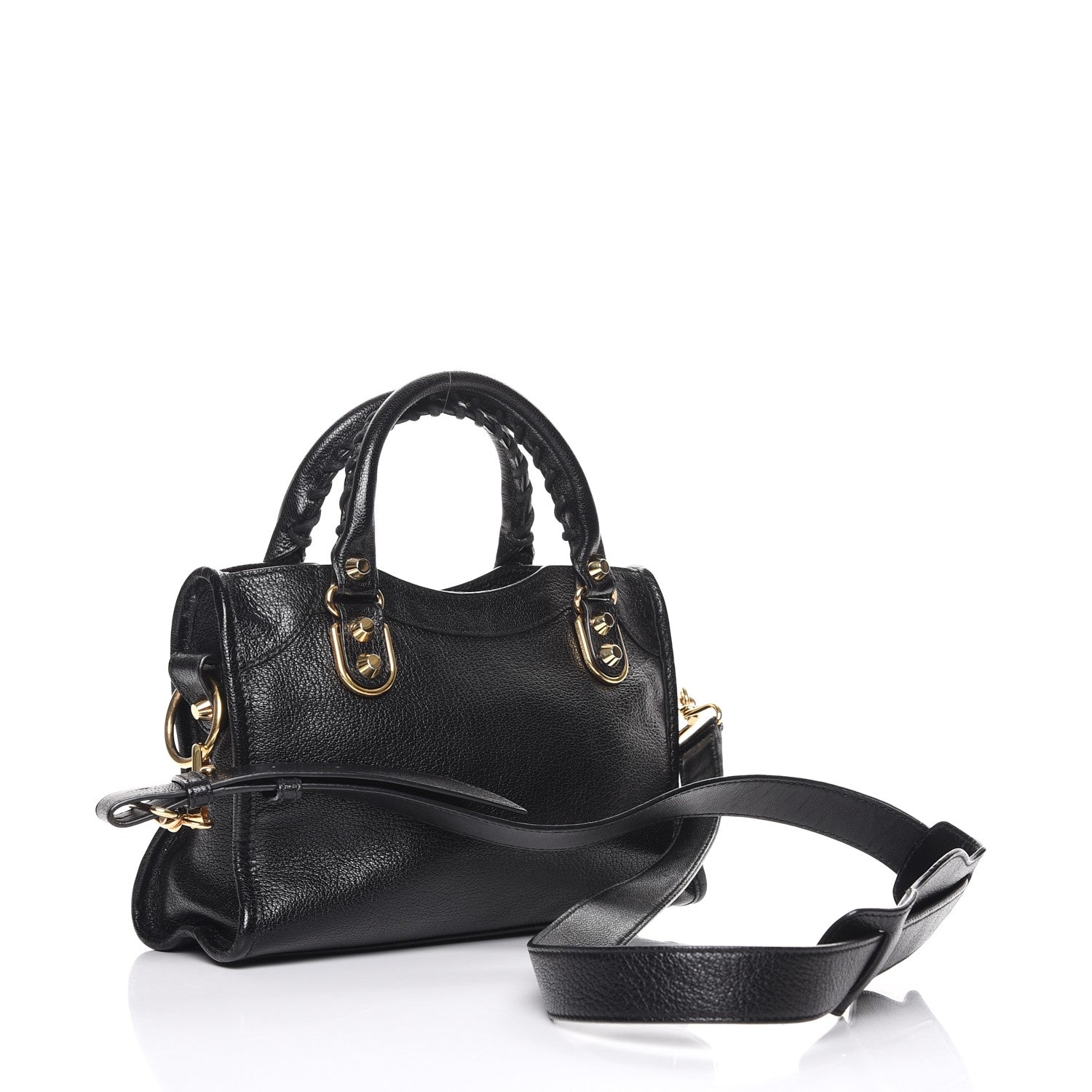 Balenciaga Chevre Gold Metallic Edge Hardware Mini City Black 3 of 7