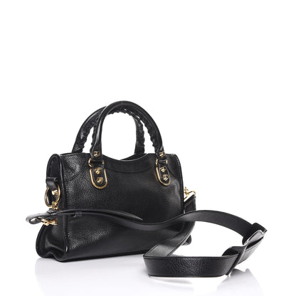 Balenciaga Chevre Gold Metallic Edge Hardware Mini City Black 3 of 7