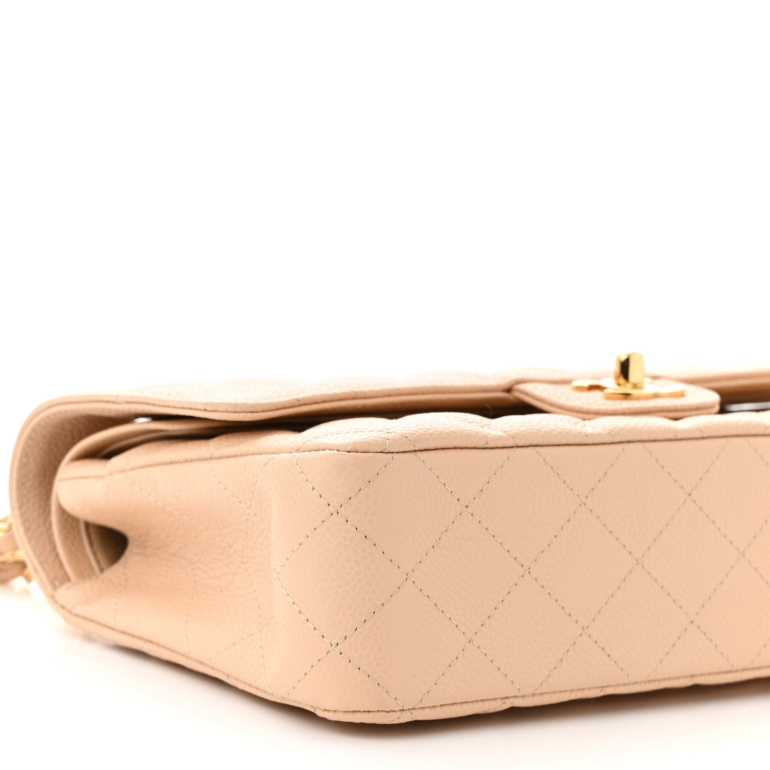 Chanel Caviar Quilted Medium Double Flap Beige 9 of 11