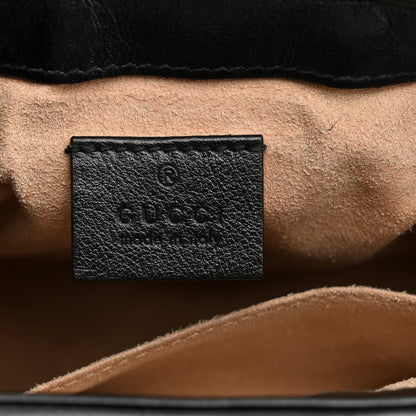 Gucci Monogram Azalea Calfskin Matelasse Diagonal Mini GG Marmont Top Handle Shoulder Bag Beige Ebony Black 6 of 14