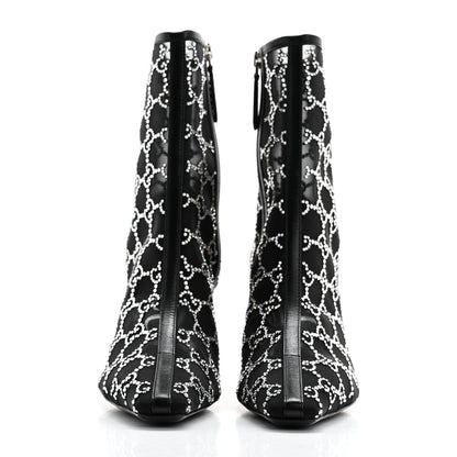 Gucci Tela Retino Kid Scamosciato Crystal GG Monogram Square Demi Boot 37 Black 2 of 8
