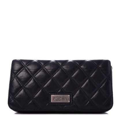 Chanel Aged Calfskin Quilted Paris New York PNY Wallet Black 1 of 8