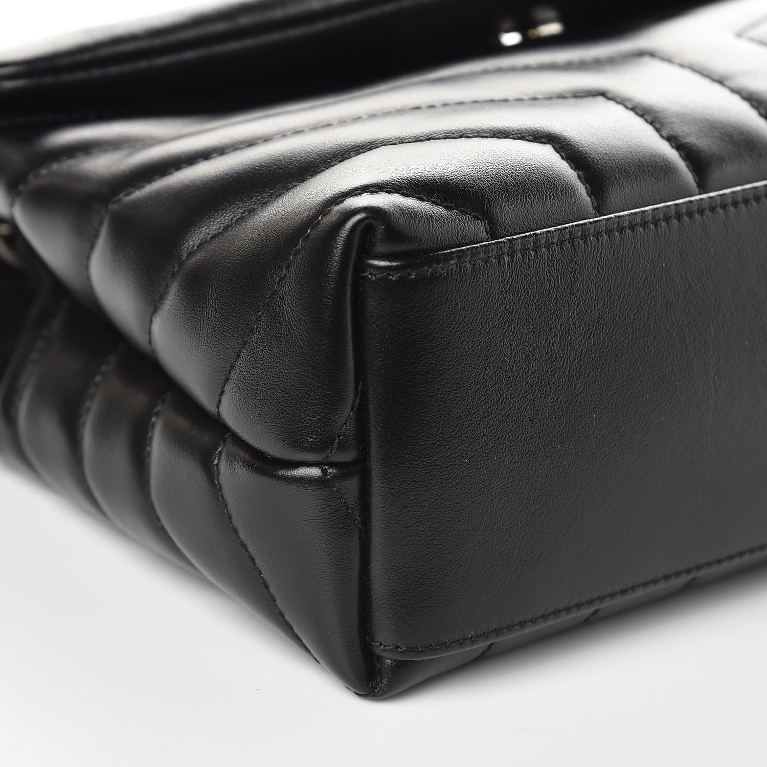Saint Laurent Calfskin Y Quilted Monogram Small Loulou Chain Satchel Black 8 of 9