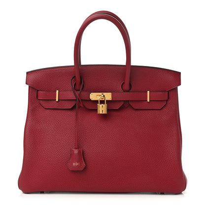 Hermes Taurillon Clemence Birkin 35 Rouge Grenat 1 of 15