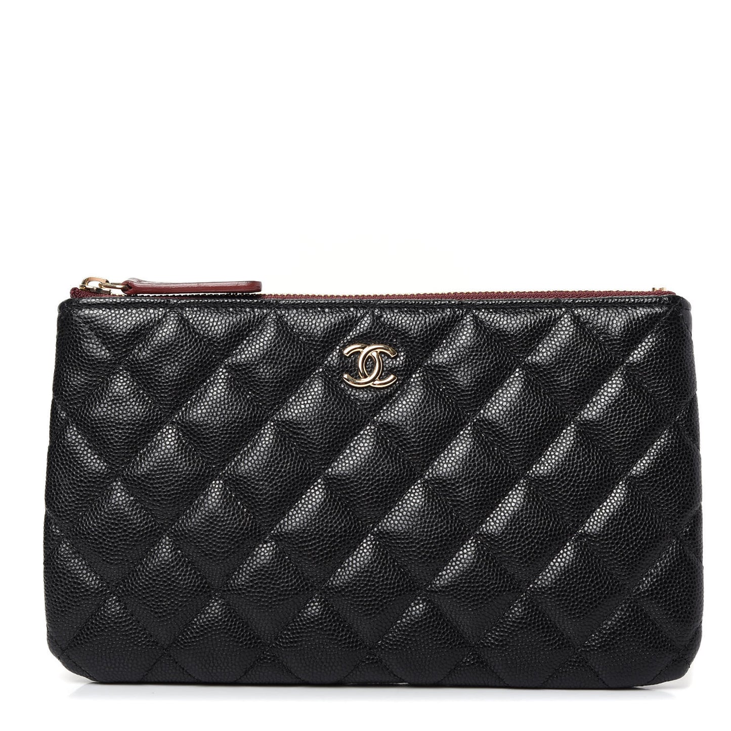 Caviar Quilted Cosmetic Case Black