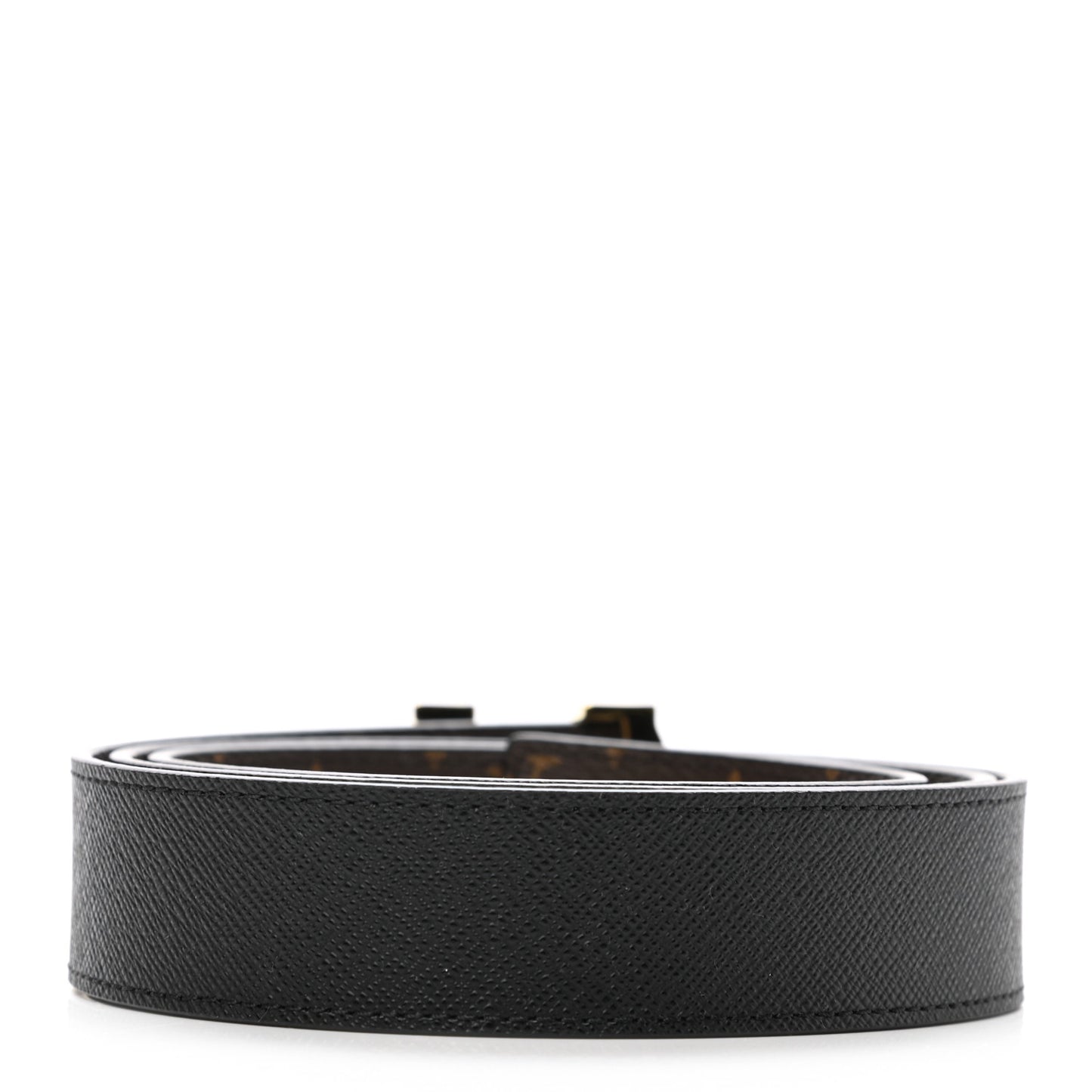 Calfskin Monogram 30mm LV Initiales Reversible Belt 90 36 Black