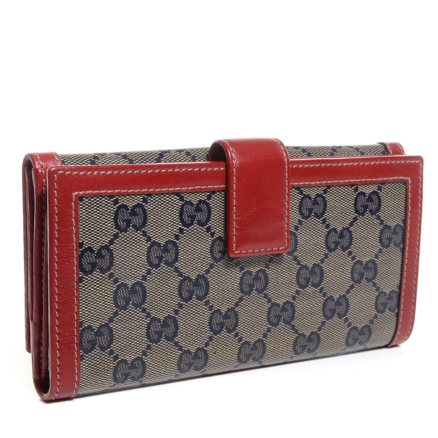 Crystal Monogram Continental Wallet Red Navy