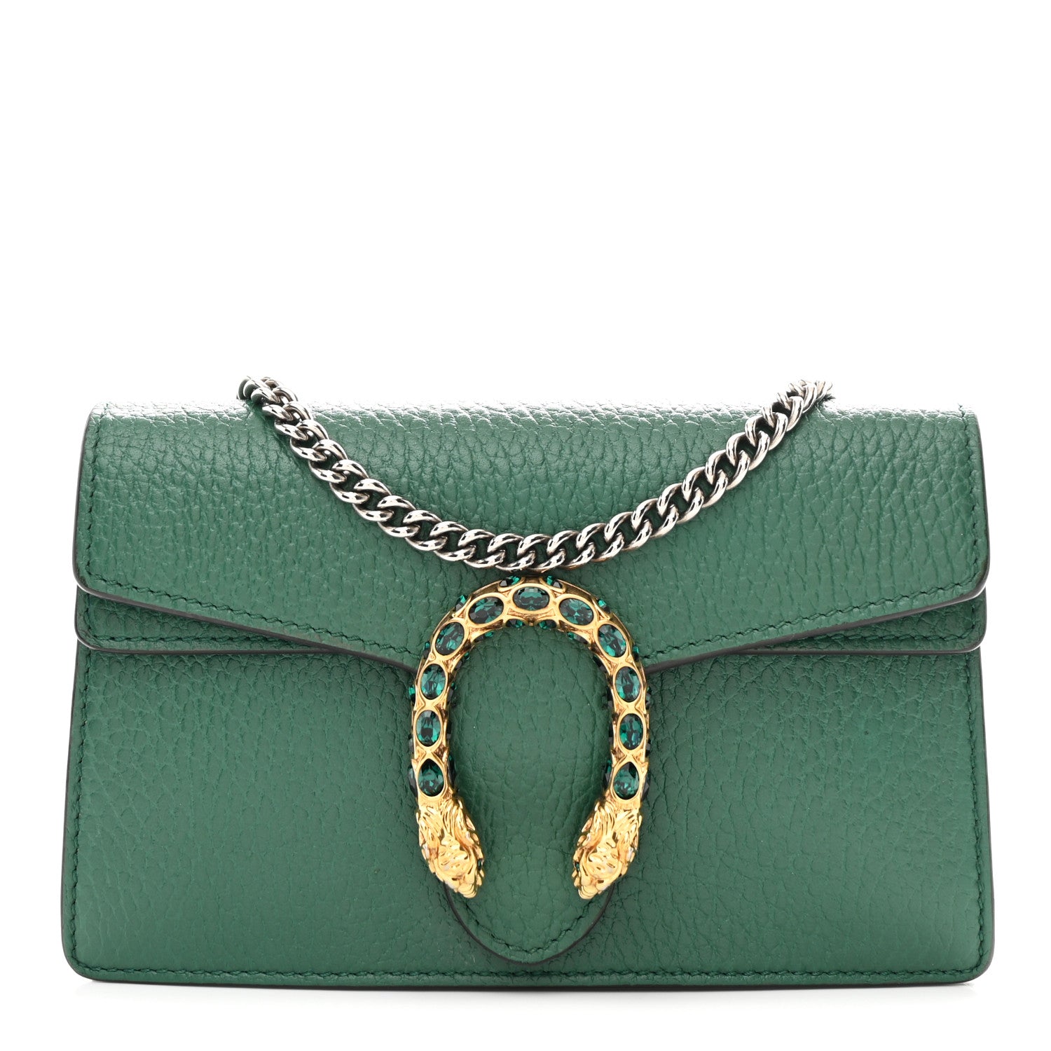 Gucci Dollar Calfskin Crystal Super Mini Dionysus Shoulder Bag Emerald 1 of 9