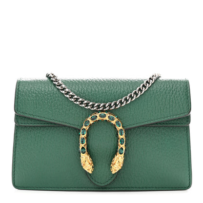 Gucci Dollar Calfskin Crystal Super Mini Dionysus Shoulder Bag Emerald 1 of 9