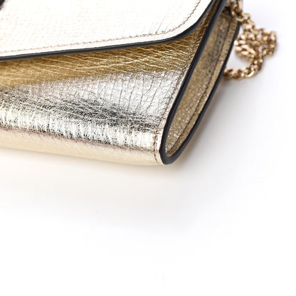 Chloe Metallic Textured Calfskin Aby Chain Wallet Gold 9 of 10