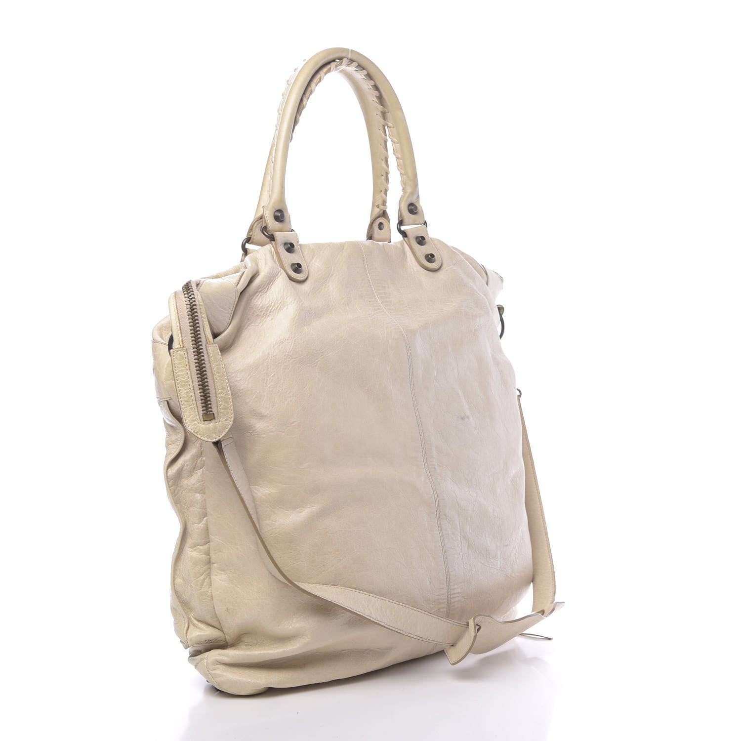 Balenciaga Agneau Classic Hardware Square Tote Ivory 3 of 12