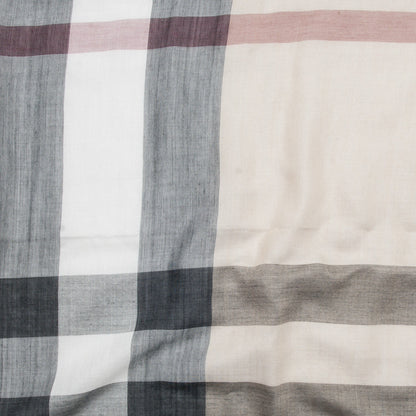 Burberry Cotton Silk Wool Half Mega Check Scarf Honey 7 of 8
