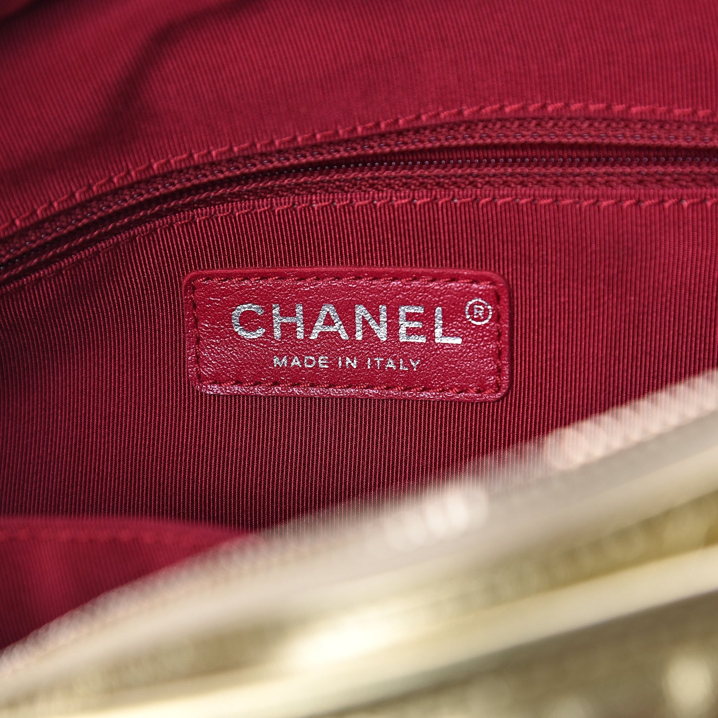 Metallic Aged Calfskin Quilted Medium Gabrielle Gold