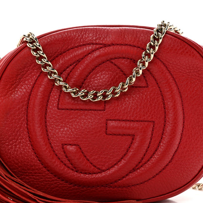 Gucci Pebbled Calfskin Mini Soho Chain Bag Tabasco Red 7 of 11