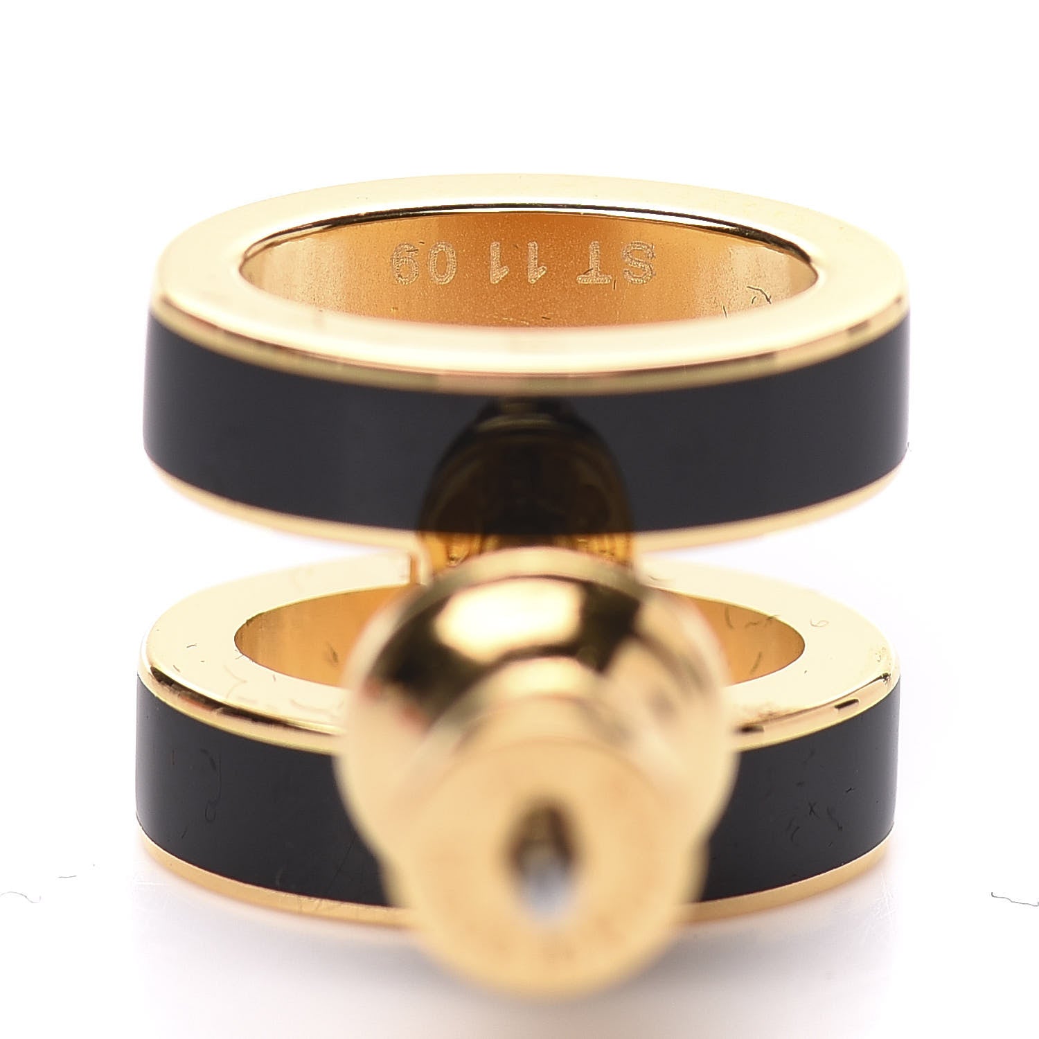 Hermes Gold Lacquered Pop H Earrings Black 4 of 6