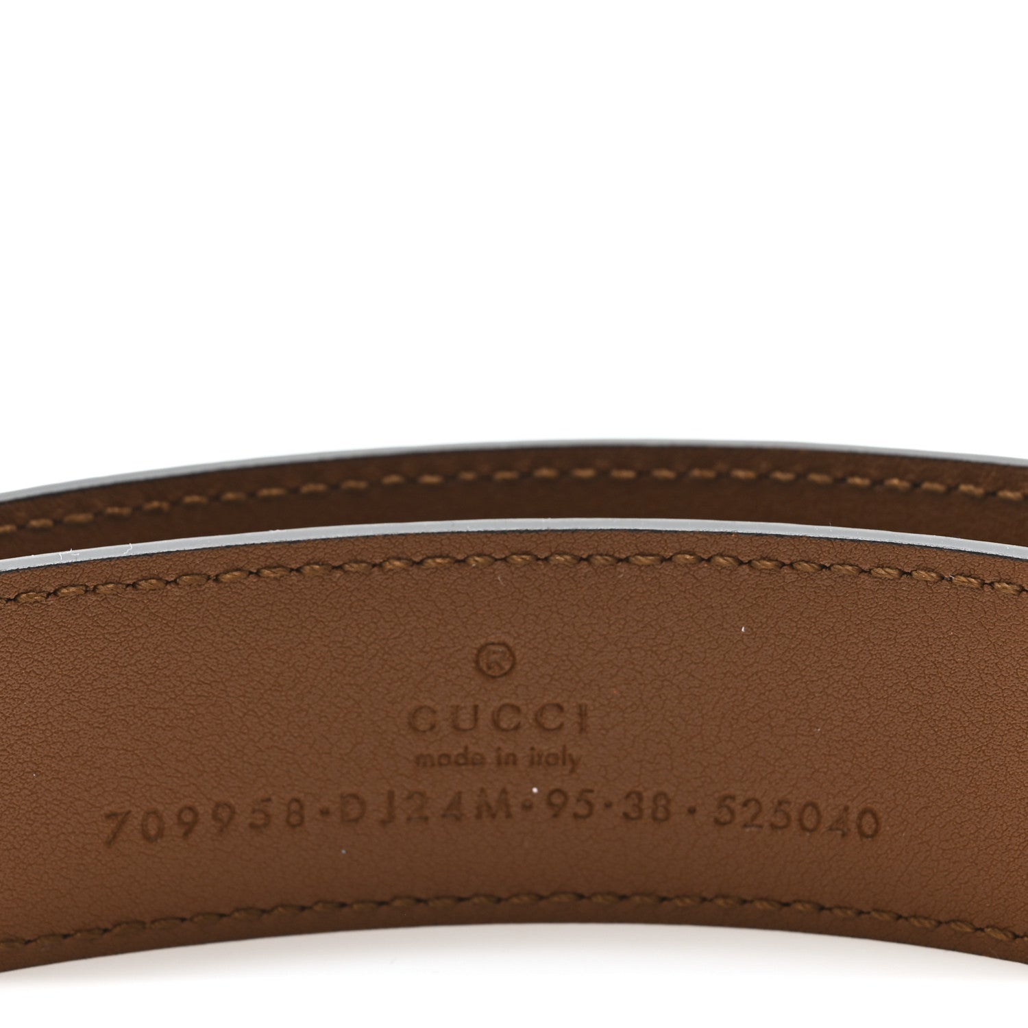 Gucci Grained Calfskin Square G 35mm Belt 95 38 Black Brown 4 of 5