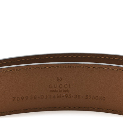 Gucci Grained Calfskin Square G 35mm Belt 95 38 Black Brown 4 of 5