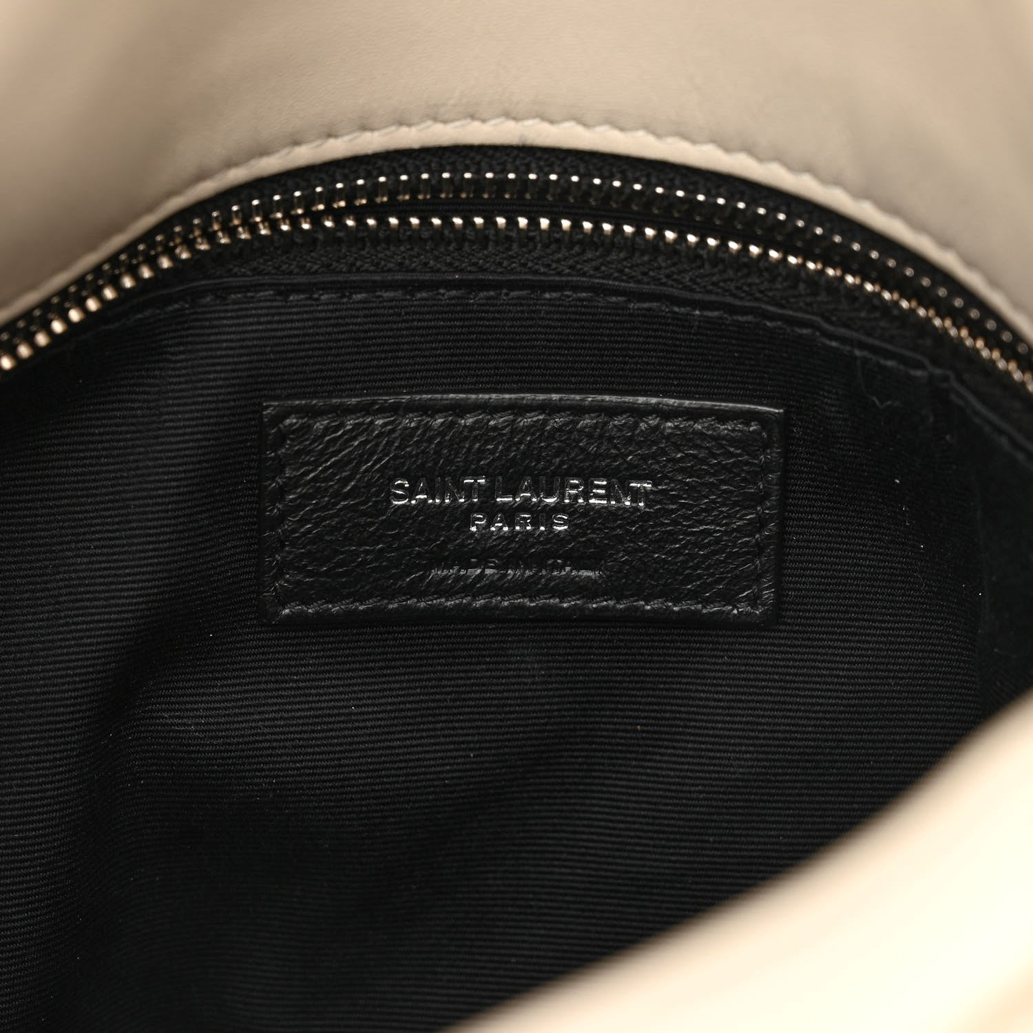 Saint Laurent Lambskin Quilted Small Loulou Puffer Monogram Chain Satchel Blanc Vintage 5 of 9