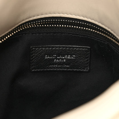Saint Laurent Lambskin Quilted Small Loulou Puffer Monogram Chain Satchel Blanc Vintage 5 of 9