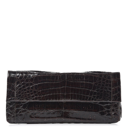 Nancy Gonzalez Glossy Crocodile Foldover Clutch Brown 1 of 10