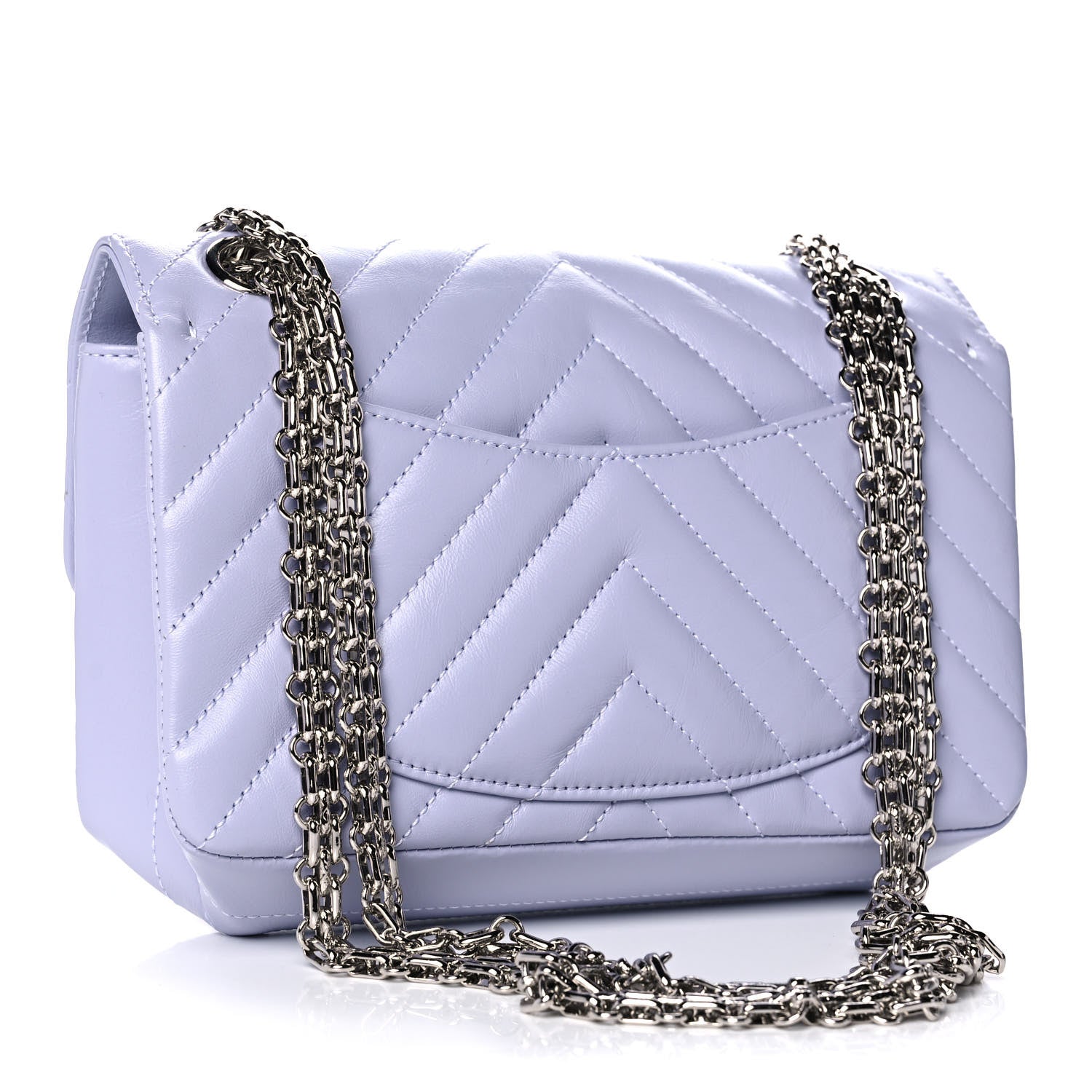 Chanel Aged Calfskin Chevron Quilted 2.55 Reissue Mini Flap Light Purple 3 of 11