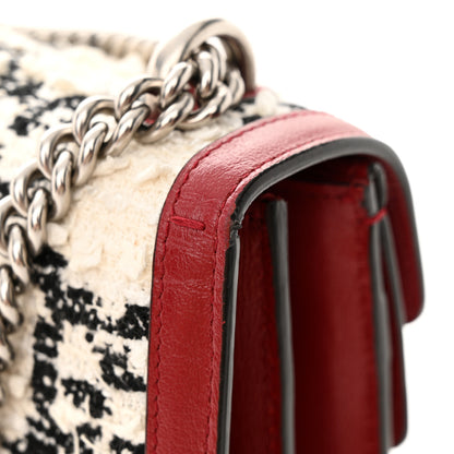 Gucci Tweed GG Monogram Small Dionysus Shoulder Bag White Black Romantic Cherry 12 of 12