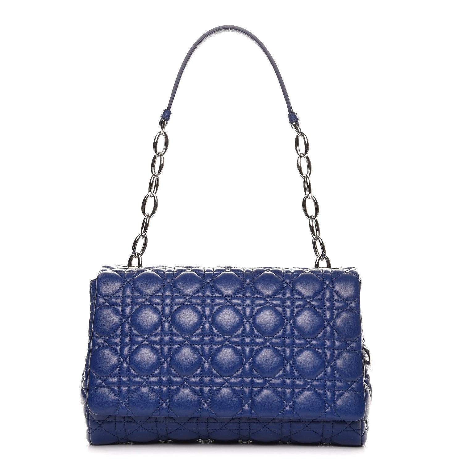 Christian Dior Lambskin Cannage Soft Flap Bag Blue 1 of 7