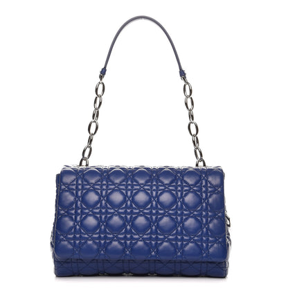 Christian Dior Lambskin Cannage Soft Flap Bag Blue 1 of 7