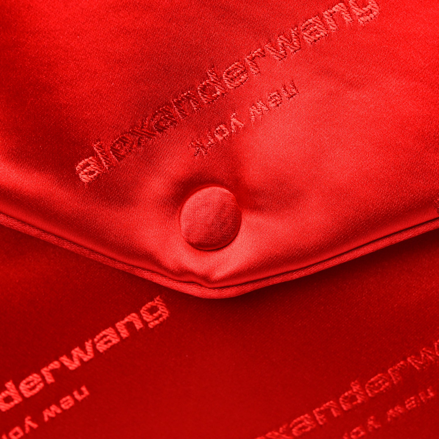 Alexander Wang Jacquard Satin Diagonal Logo Large Envelope Pouch Bright Red 10 of 11