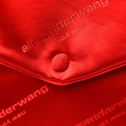 Alexander Wang Jacquard Satin Diagonal Logo Large Envelope Pouch Bright Red 10 of 11