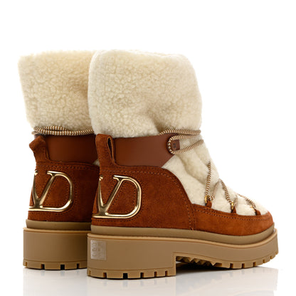 Valentino Garavani Suede Shearling Vlogo Trekkgirl 25/40mm Boots 39.5 Selleria 4 of 10