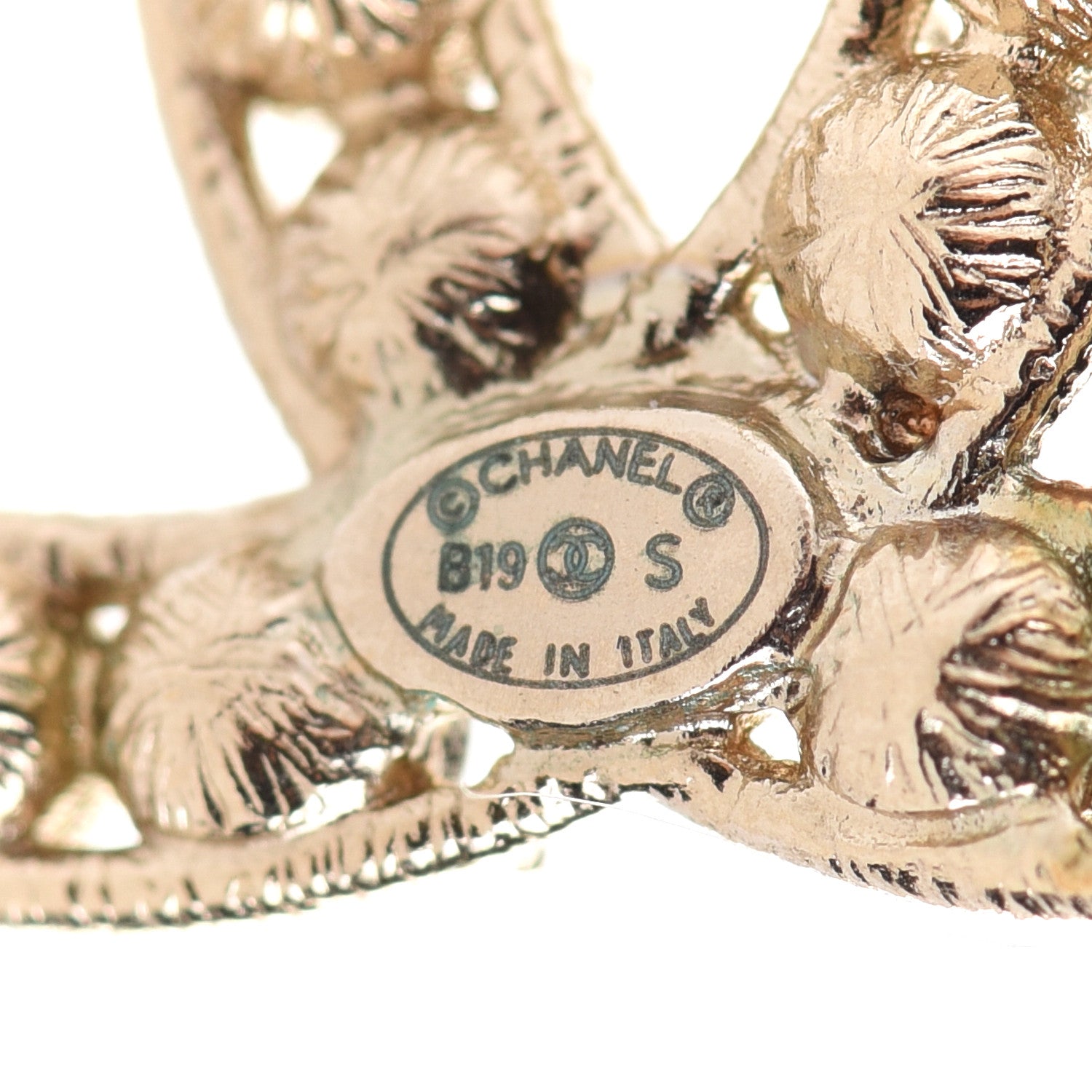 Chanel Crystal CC Large Stud Earrings Gold 4 of 5