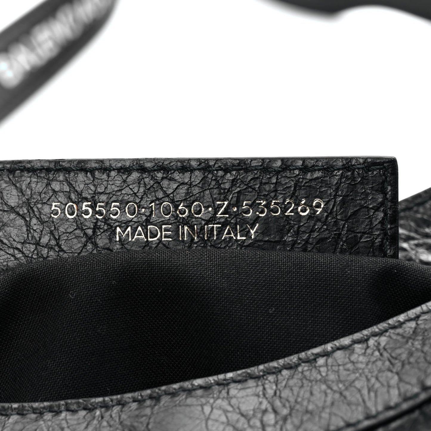Agneau Classic Hardware City Logo Strap Black White