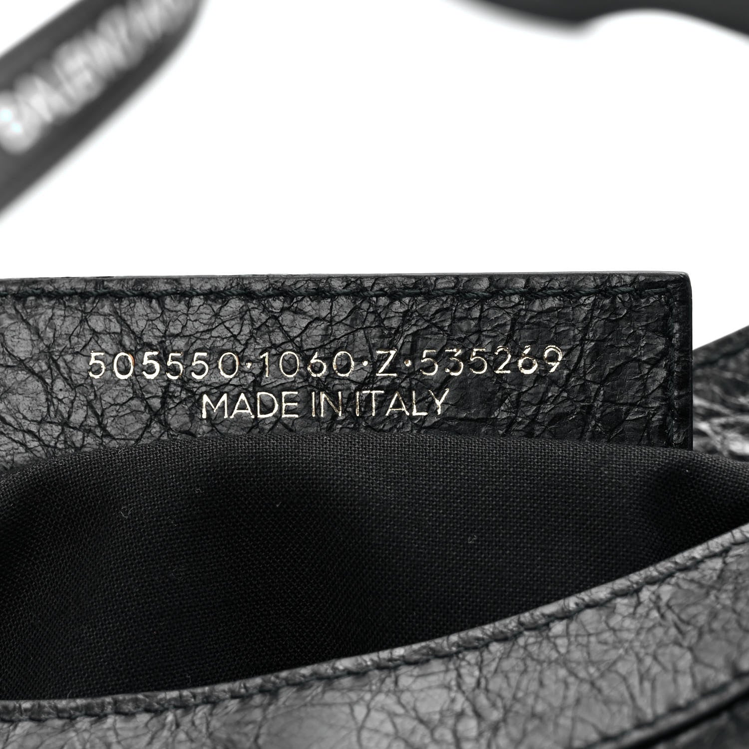 Balenciaga Agneau Classic Hardware City Logo Strap Black White 10 of 21
