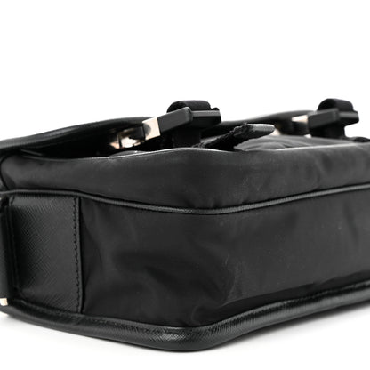 Prada Tessuto Nylon Saffiano Shoulder Bag Black 8 of 10