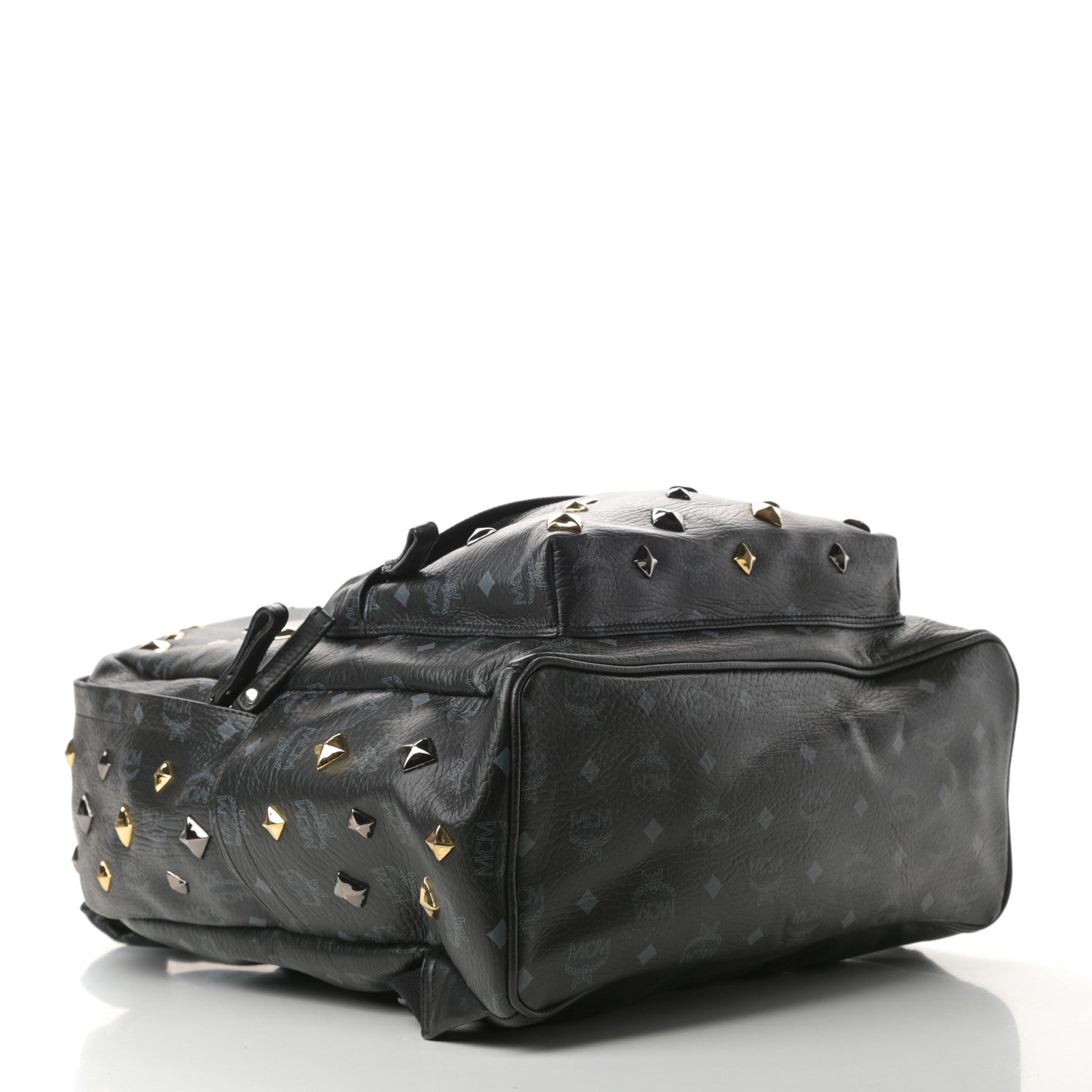 MCM Visetos Medium Studded Stark Backpack Black 4 of 13
