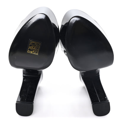 Saint Laurent Vernice Grupy Sexy 95 Tanouk Platform Sandals 37.5 Black 6 of 10