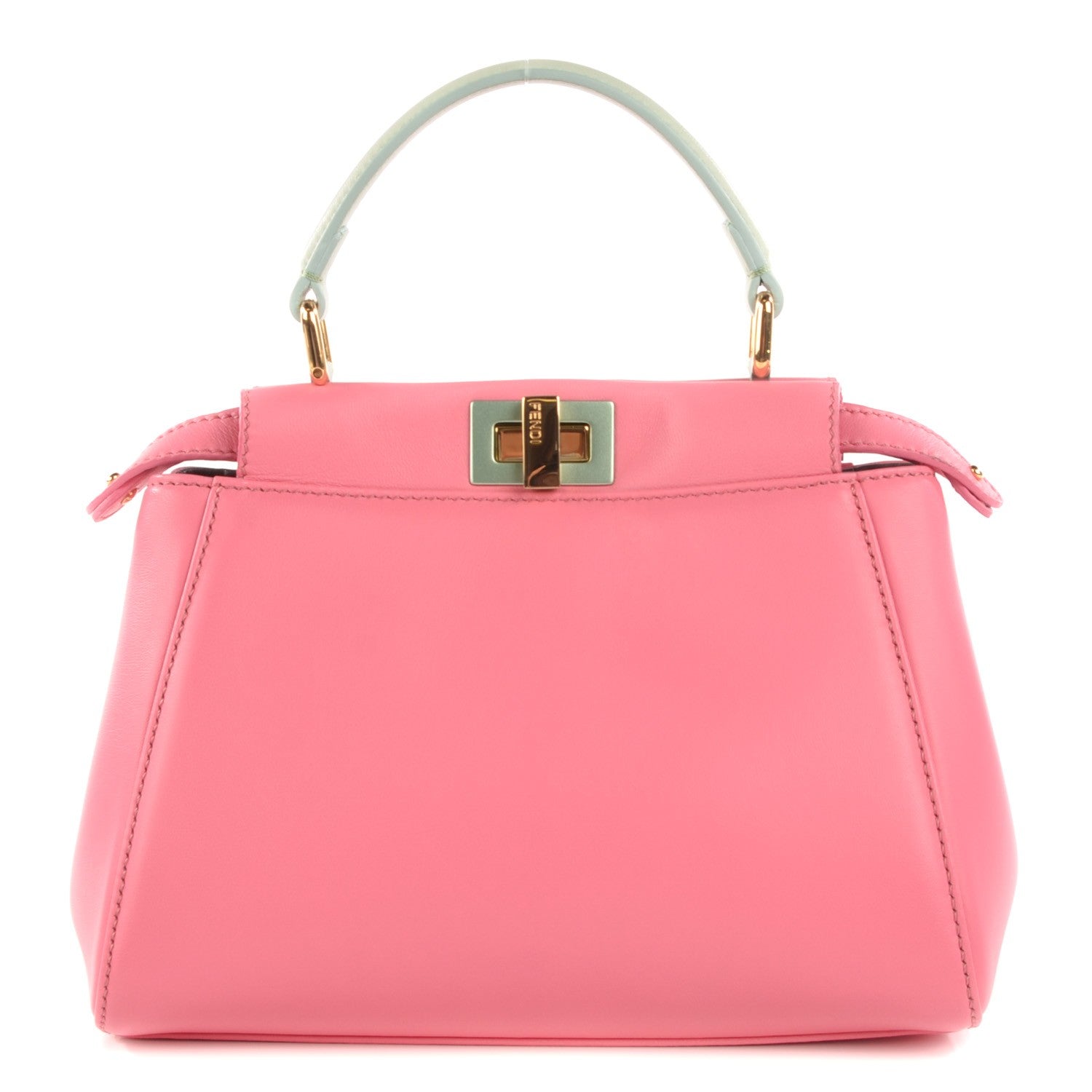 Fendi Nappa Colorblock Mini Peekaboo Iconic Satchel Rosa Fluo Oxigen Slate 1 of 8