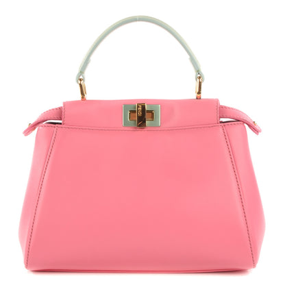 Fendi Nappa Colorblock Mini Peekaboo Iconic Satchel Rosa Fluo Oxigen Slate 1 of 8