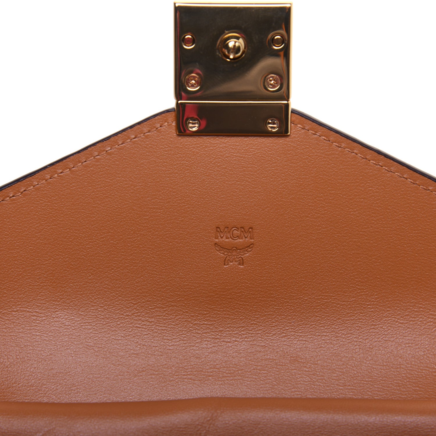 MCM Visetos Small Patricia Round Crossbody Wallet Cognac 10 of 13