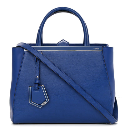 Fendi Vitello Elite Petite 2Jours Tote Blue Neon 1 of 10