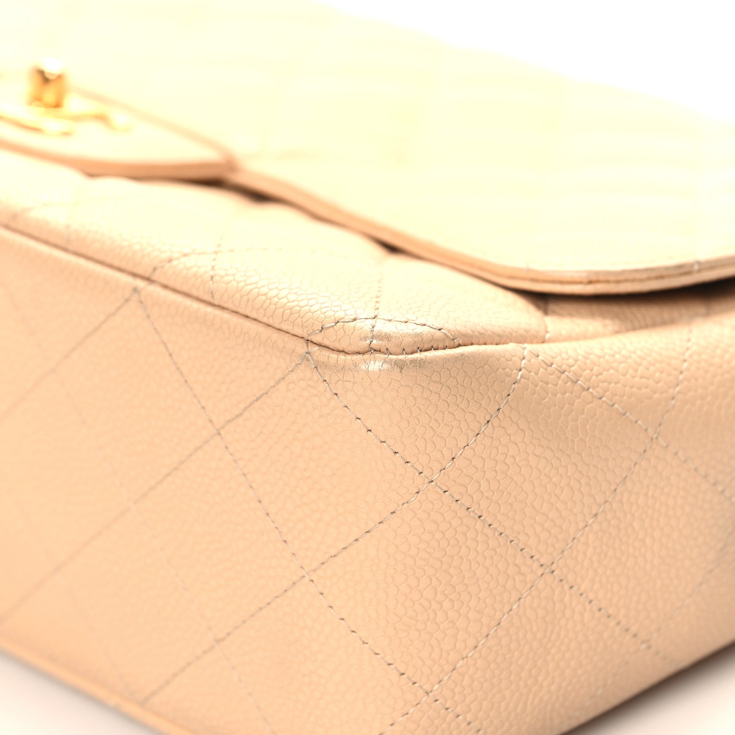 Chanel Caviar Quilted Jumbo Single Flap Beige Clair 10 of 14