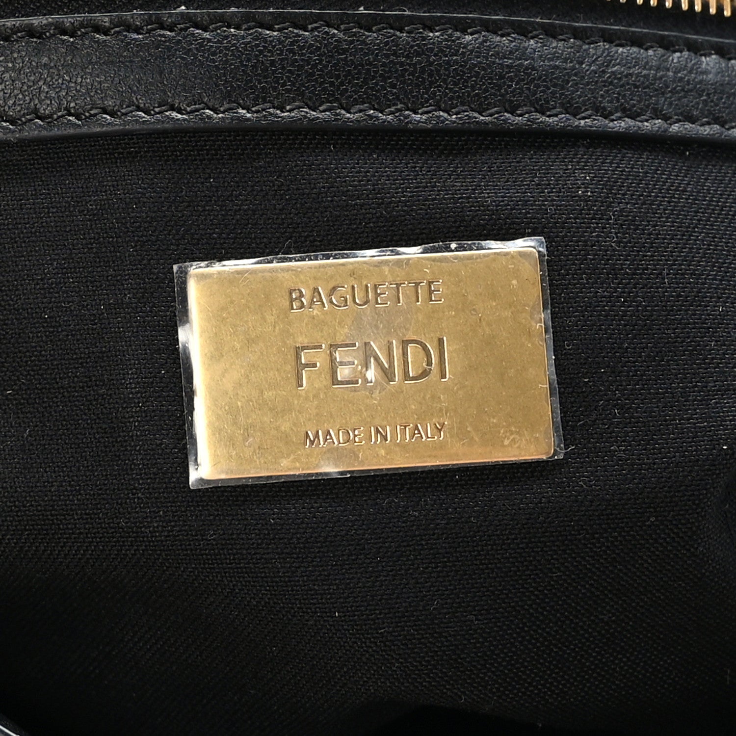 Fendi Nappa FF 1974 Embossed Baguette Black 8 of 9