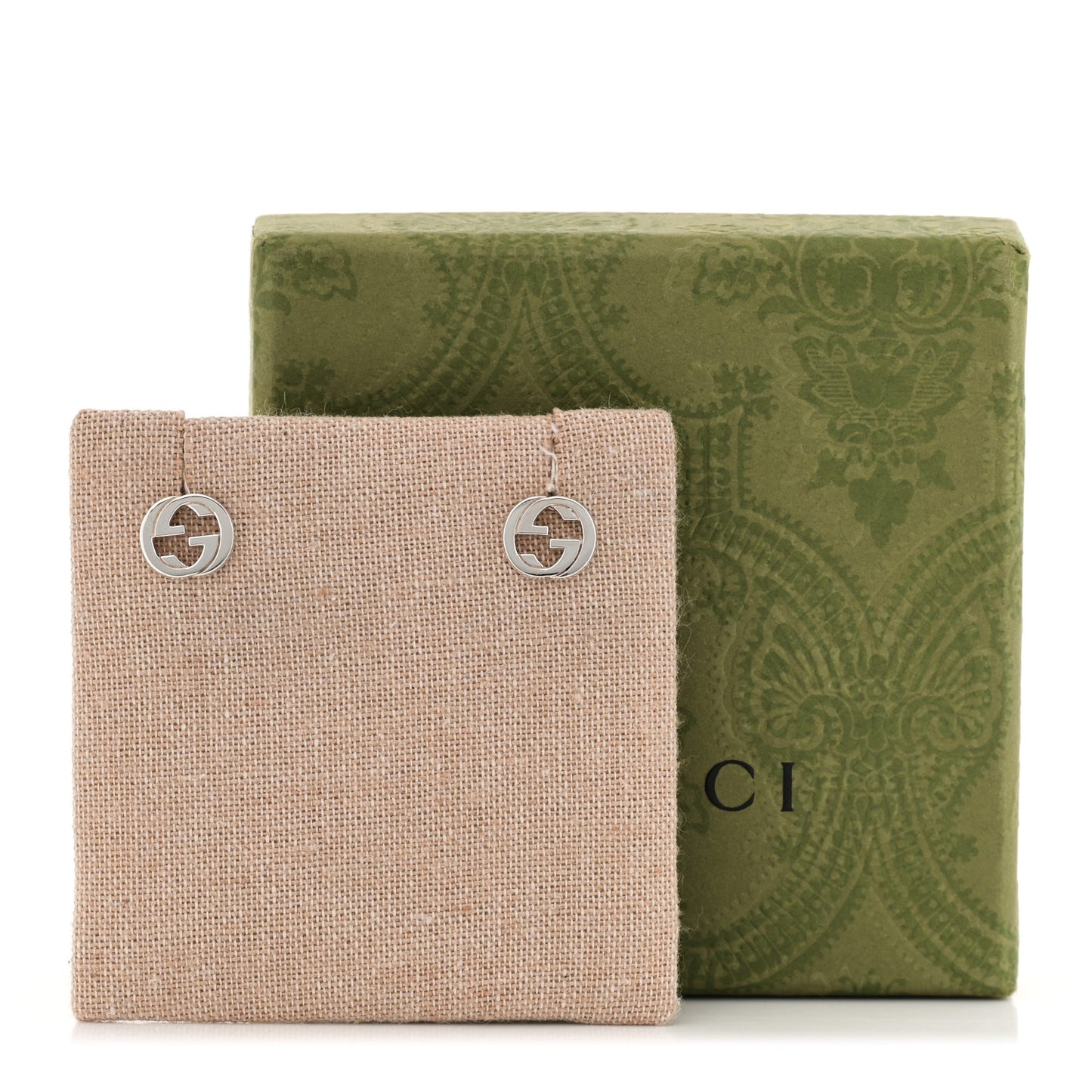 Sterling Silver Interlocking GG Stud Earrings