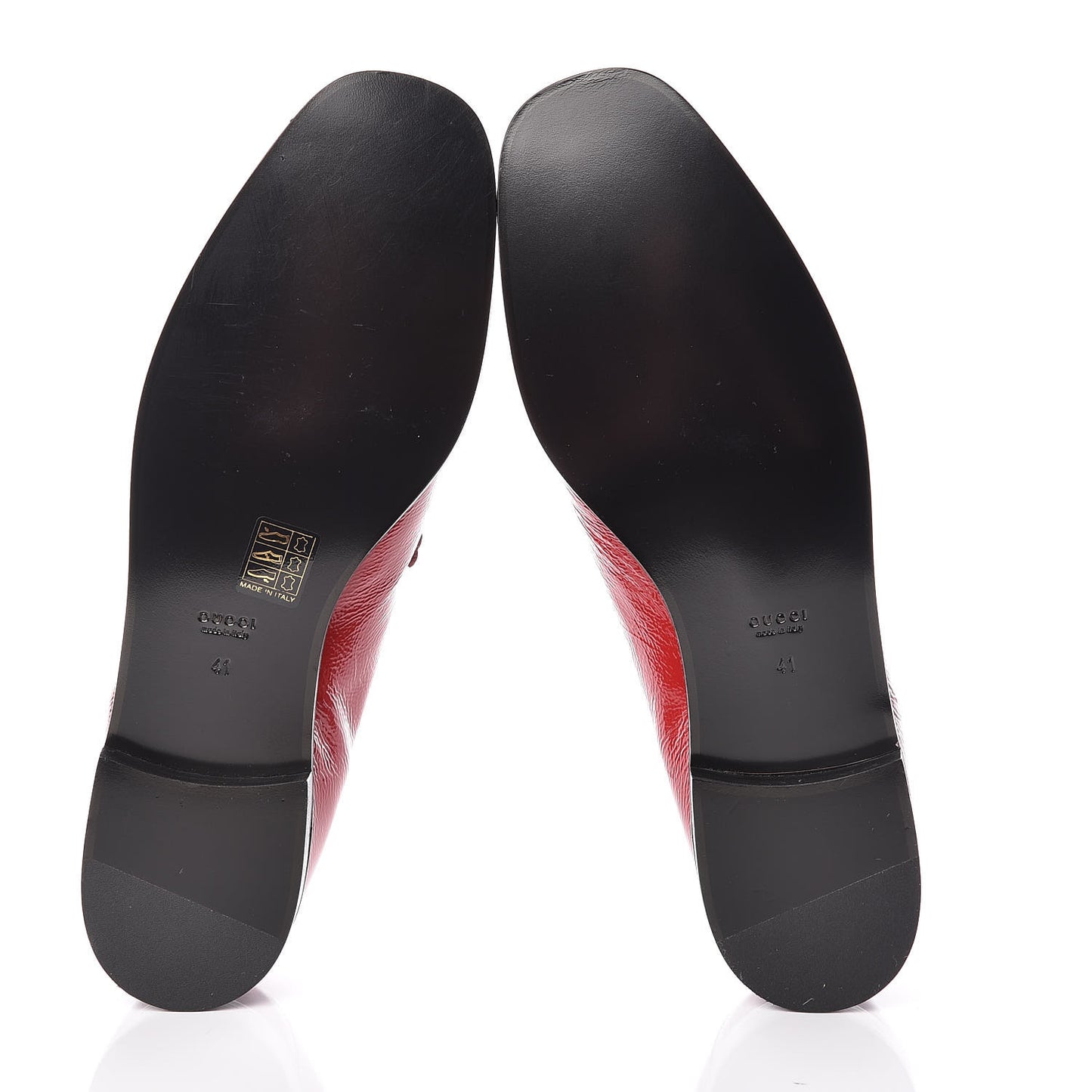 Naplack Patent Horsebit Womens Banks Loafers 41 Red
