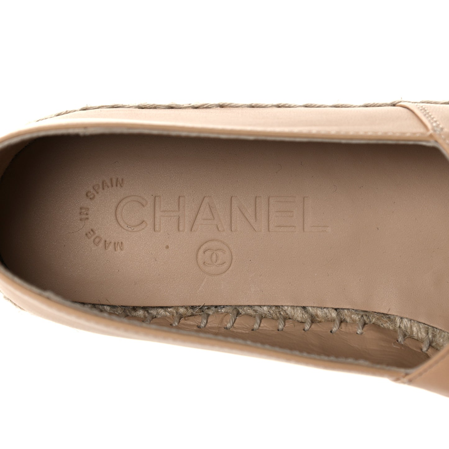 Lambskin CC Espadrilles 36 Beige Black